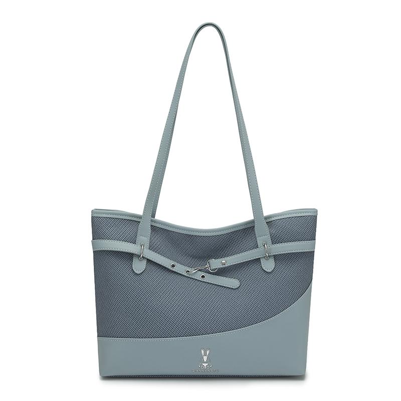 Large Capacity Handbag Women's Color Contrast Shoulder Underarm Bag Commuter Tote Bag