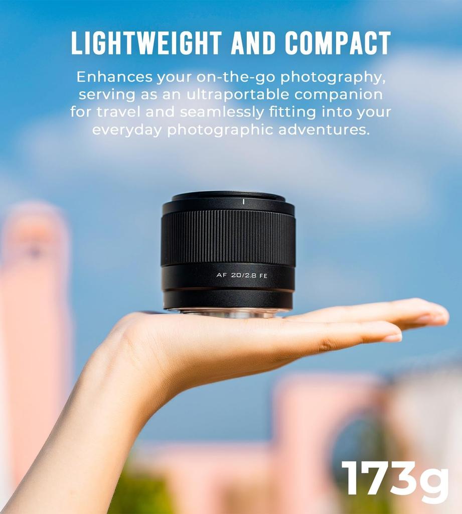 Viltrox 20mm Z Camera Lens Full Size Compatible Wide Angle Auto Focus Lens Compatible with Nikon Z Mount Mirrorless Camera Z5 Z6 Z7 Z6II Z7II Z9 F2.8