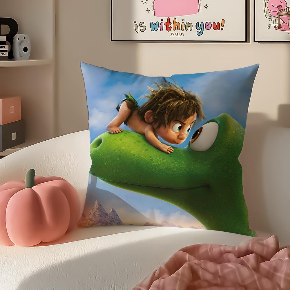 Prehistoric Cartoon DDinosaur In Charge Cushion Cover Pillowcase Short Plush Invisible zipper Room Sofa Cushion Cover