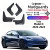 Tesla Model 3 (2023-2024) Soft Rubber Mud Flaps Car Mudguards