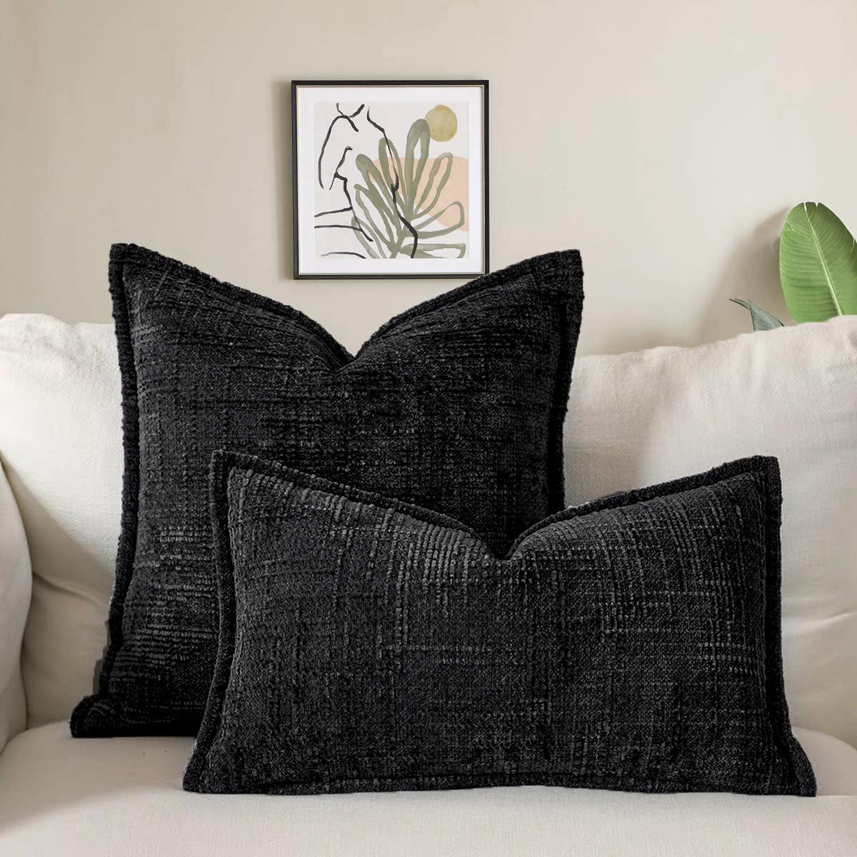 

2pcs Solid Color Chenille Pillow Covers, Made of Chenille Fabric with Soft and Delicate Touch, Suitable for Living Room, Bedroom, and Sofa Scenes 2pcs 45X45 without core