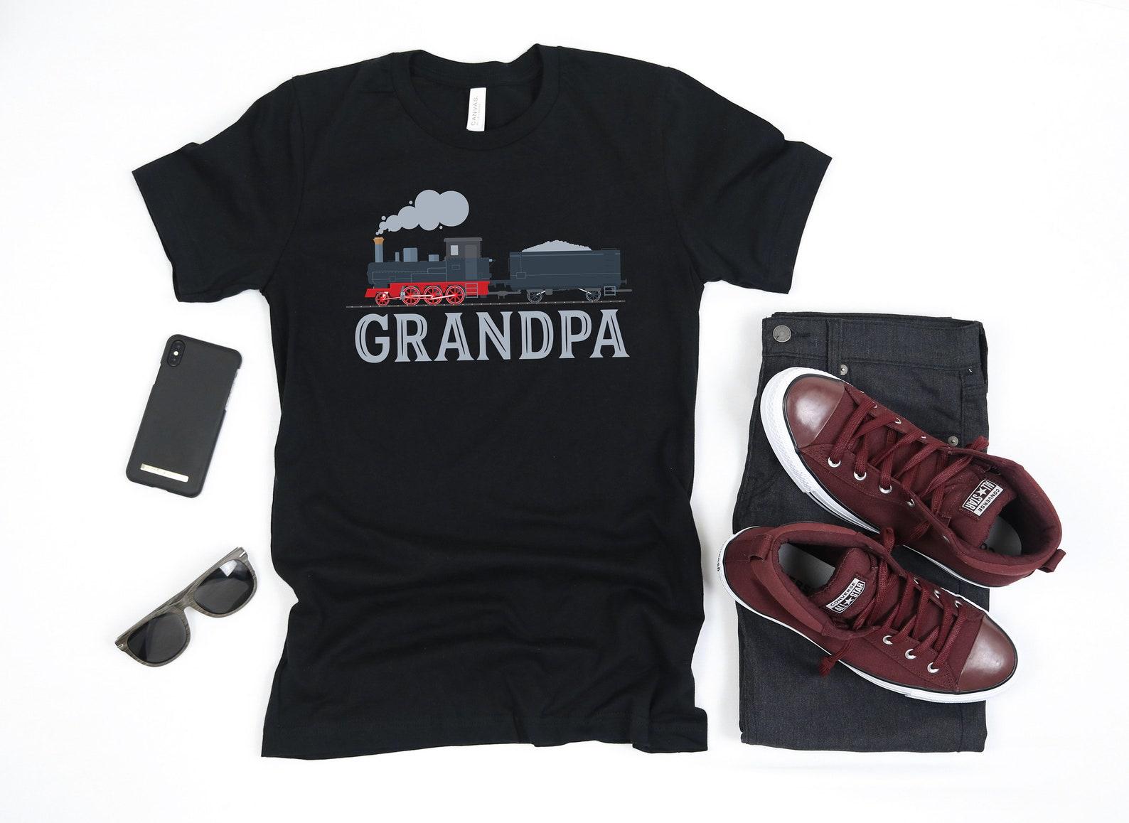 Grandpa Train T-Shirt, Train Grandpa Shirt, Train Conductor Tank Top, T-shirt, T-shirt,T-shirt, Apparel Gift 2XL