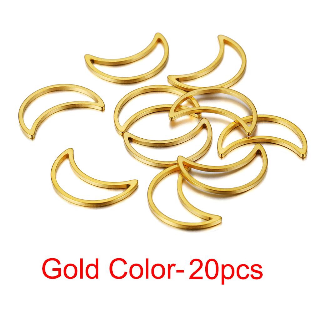 20pcs 10pcs Stainless Steel Hollow Out Moon Charm Pendants Bezels Pressed Resin Mold Frame Bezel for Earrings Jewelry Making DIY