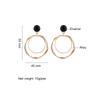 Fashion Statement Metal Clip on Earrings Trendy Geometric circular Non Pierced Earrings for Women Modern Female Jewelry