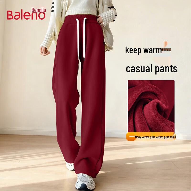 

Baleno Women s Fleece-Lined High-Waist Straight Leg Casual Pants 2XL