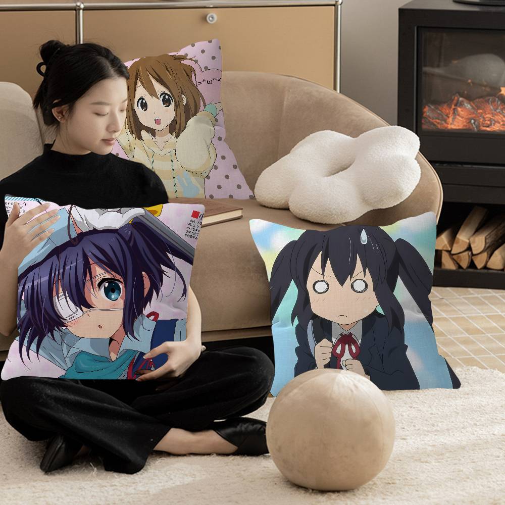 Anime Kawaii Girl K-On Cute Pillow Cushion Cover Pillowcase Living Room Sofa Home Decor Customized