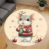 1pc Mouse Holiday Round Chair Mat Area Rug - Non-Slip, Floor Mat for Office, Bedroom, and Indoor Decor -1002028