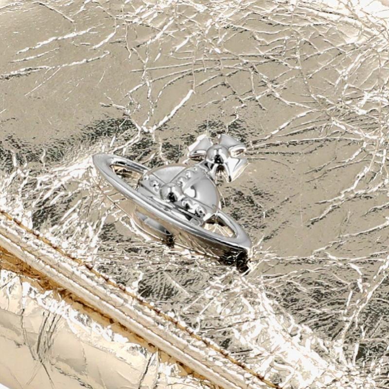 Vivienne Westwood Metallic Crinkle Small Frame Wallet 5115002mw L00a7 R401