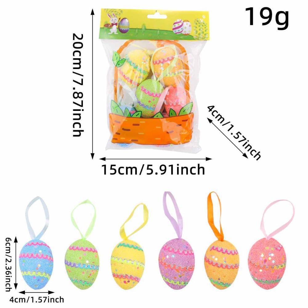 

6Pcs/set Foam Egg Flower Colorful Painting DIY Easter Egg Tree Branch Simulation Egg Revival Egg Decoration