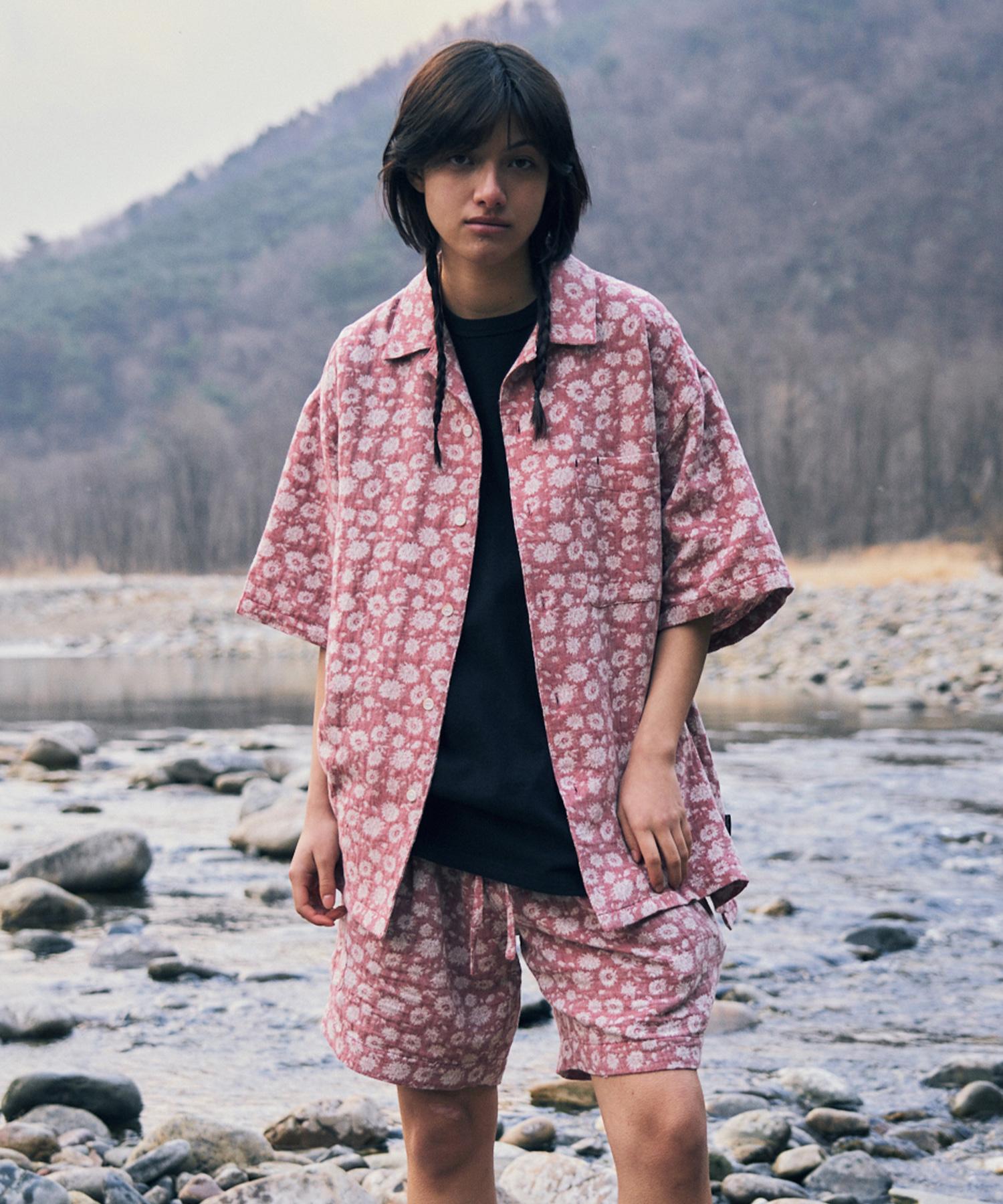 Penfield Flower Jacquard Half Shirts Pink_Fq2Wr18U Pink/M