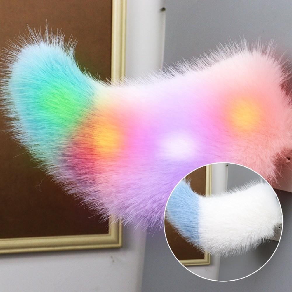Autoadesivo Attivato dal Suono Coda Mobile Ricaricabile Peluche Coda Scodinzolante Ornamento per Veicolo