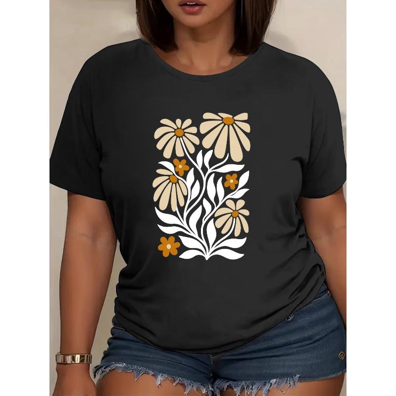 

Women s Nana Today Tomorrow Always Printed T-Shirt Short Sleeve Soft Breathable Stretch Casual Spring Summer Office Party Top Machine Washable 4XL чорний