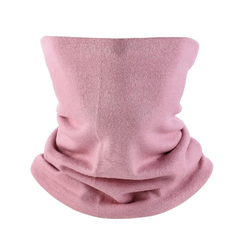 Solid color pullover scarf double mask women's fashion fake turtleneck single circle knitted autumn and winter warm neck cover men