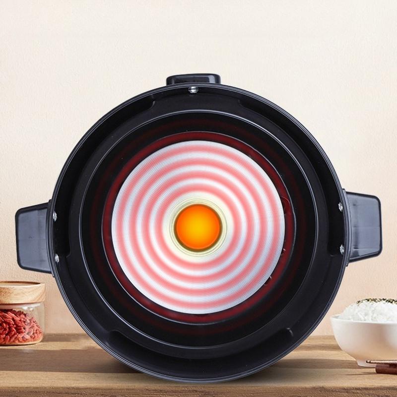 220V White Pot Style Mini Rice Cooker Food Steamer Multi Cooker Nonstick Steam Tray Tempered Glass Lid Easy Cleanup
