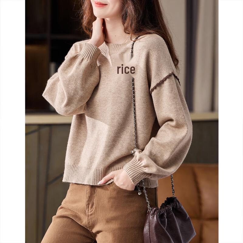 

Женский вязаный свитер с круглым вырезом в стиле Майяр L