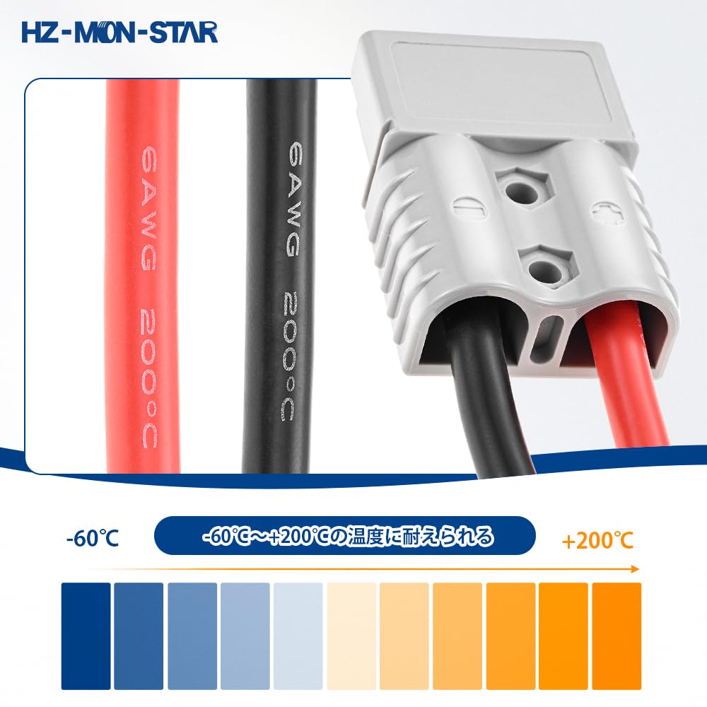 Battery Connector Cable Adapter for Car Battery 120A 600V HZ-MON-STAR