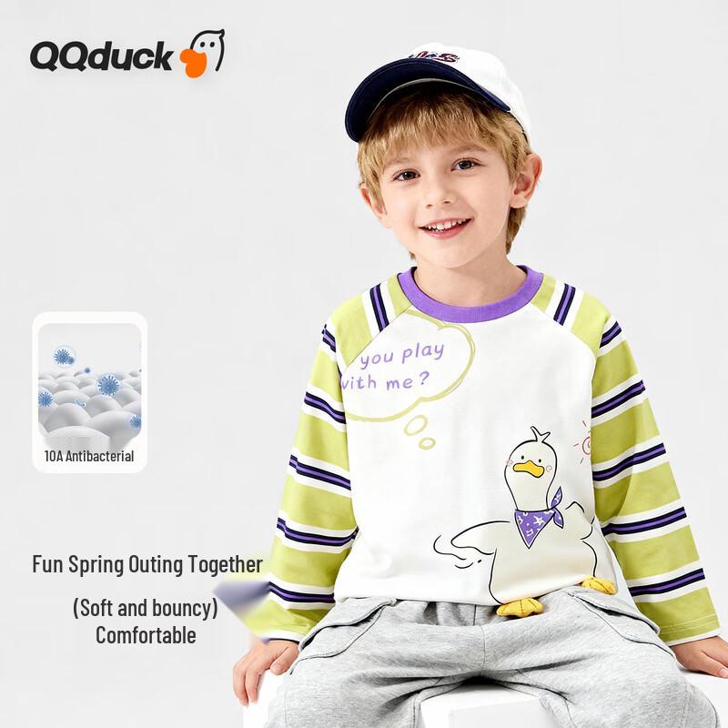 QQ DUCK Boys' Striped Long-Sleeve T-Shirt