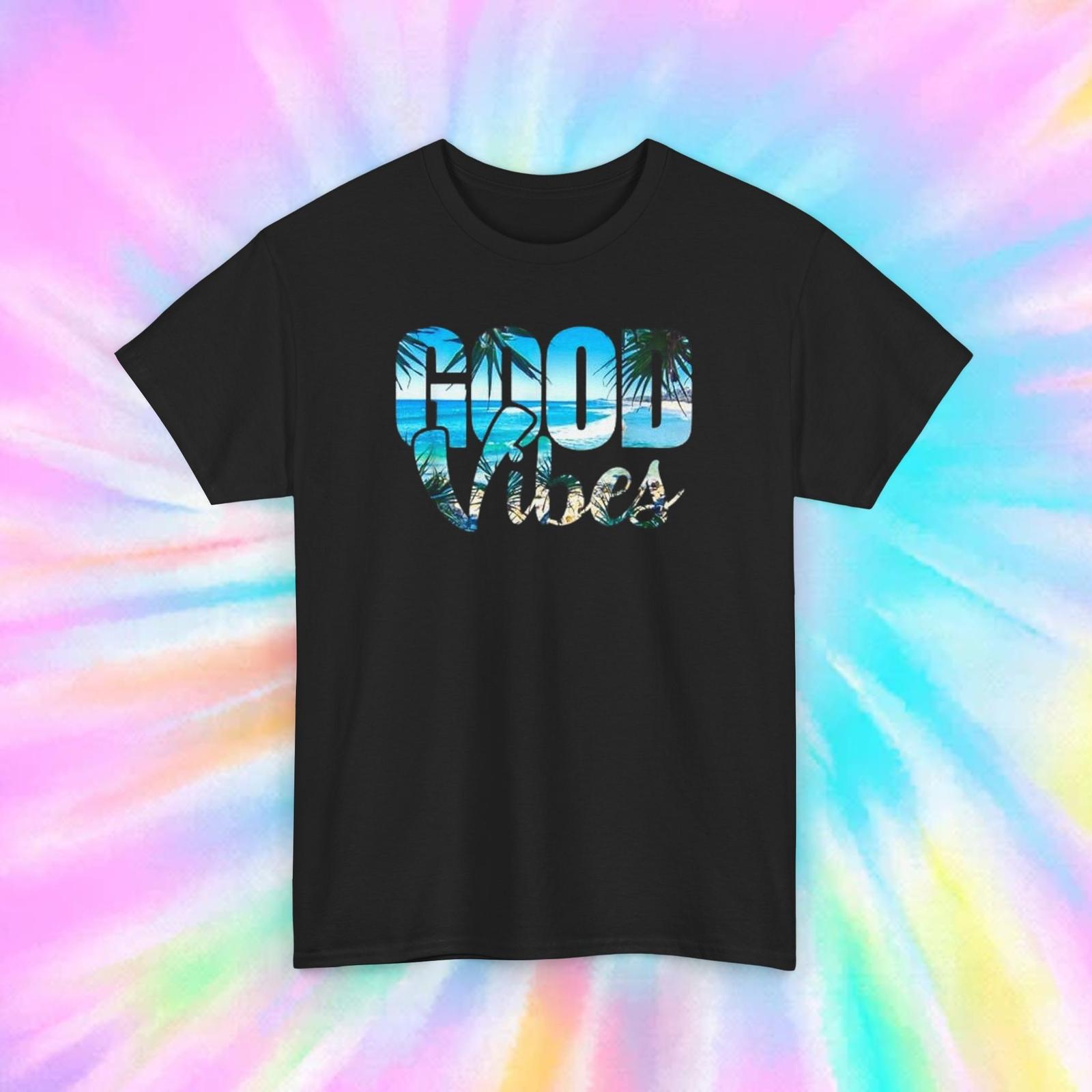 Good Vibes Shirt Beach Tropical Palm Trees Summer Positive Energy Graphic Tee XXL