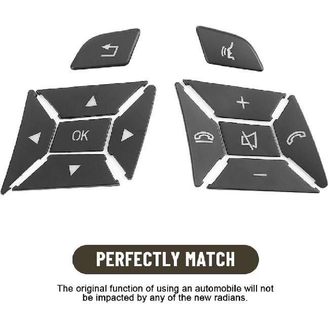 Car Steering Wheel Button Stickers Cover Replacement for Mercedes Benz ML GL GLK GLA CLA CLS SL A B C E G Class Interior Switch Button Decoration