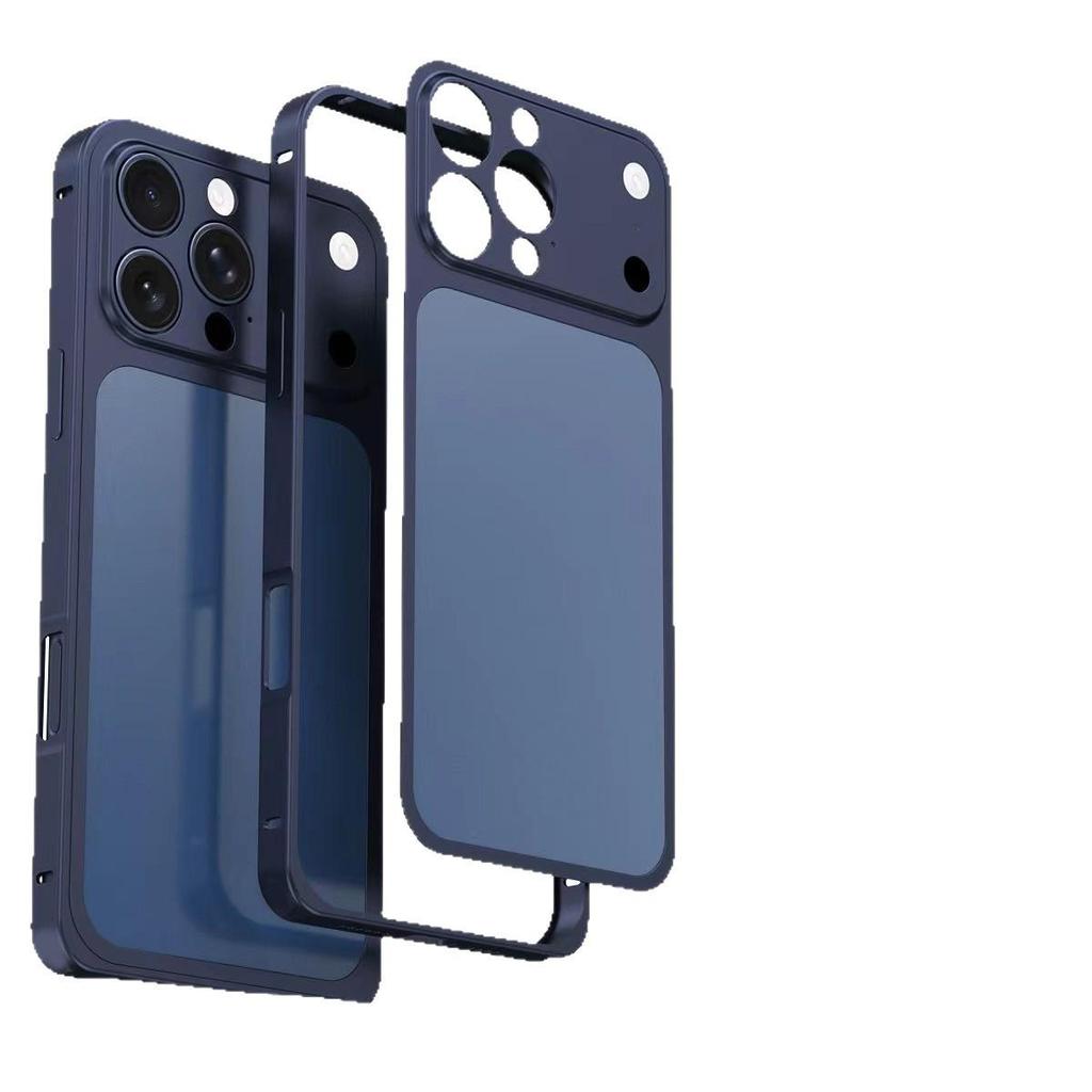 Instantly Transformable Metal Backplate Phone Case for Apple 17 Pro Max 16/15 with Aluminum Alloy Frame, Drop-Proof Protection.
