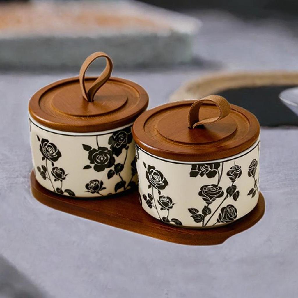 Ceramic Jar Cookie Candy Food Storage Container Tea Canister for Coffee Beans Snack