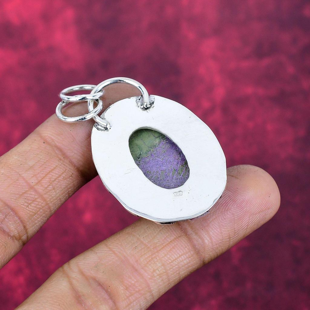Bijoux en purpurite, pendentif en argent sterling massif 925, bijoux en pierres précieuses faits à la main, cadeaux pour femme, pendentif tout neuf