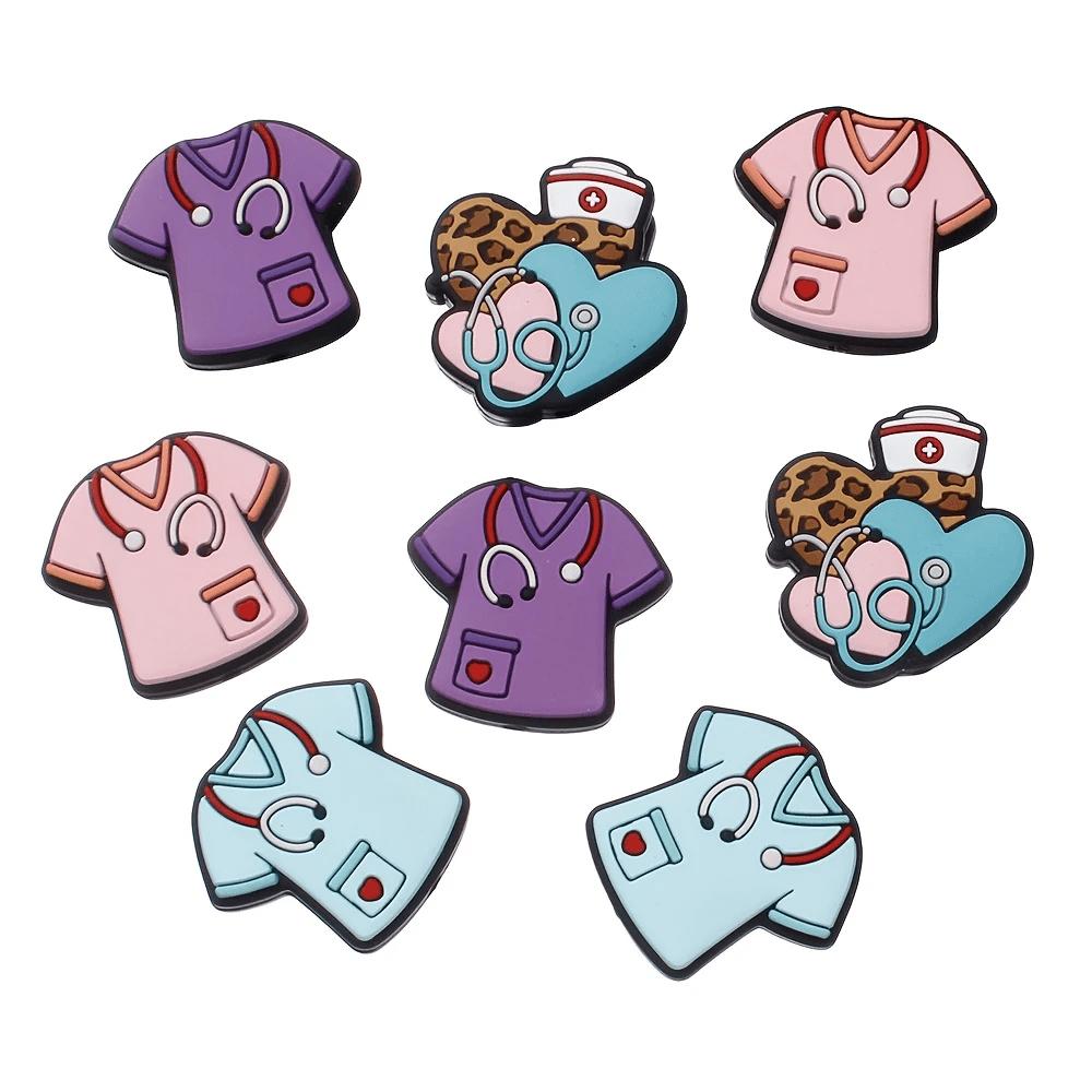 

8/28/30/47/78/85PCS Nurse themed silicone beads, suitable for DIY jewelry, handmade gifts - pen beads, keychains, and crafts