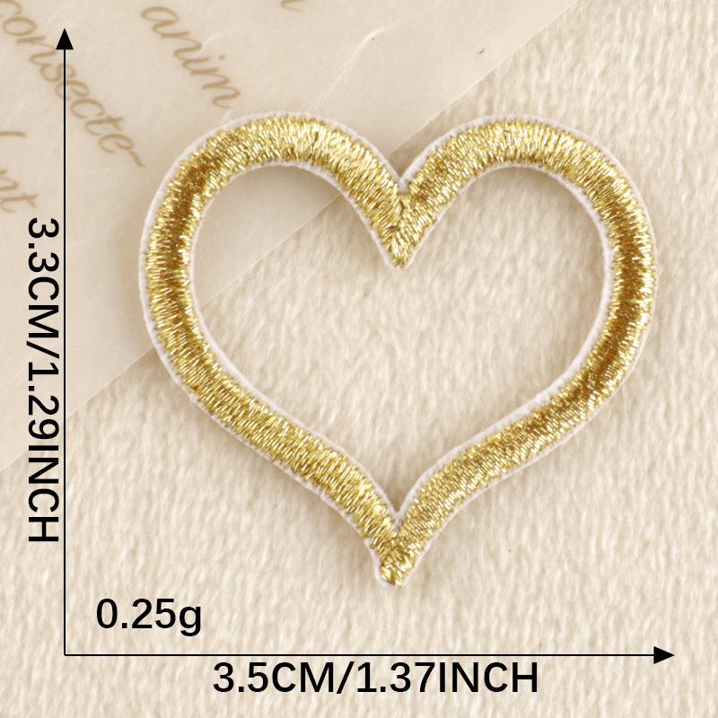 Star and Heart Embroidery Patch - Korean-Style Clothing DIY Accessory