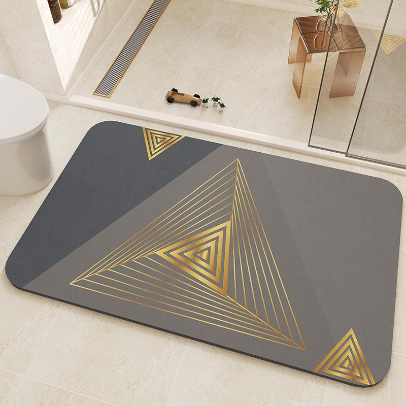Geometric Diatom Mud Bathroom Mat - Dirt & Wear Resistant, Easy-to-Clean, In Stock