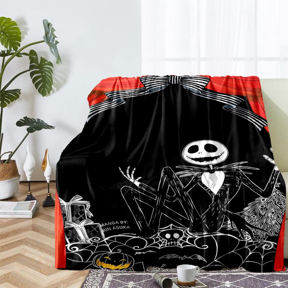 The Nightmare Before Christmas Theme Printed Blanket - Perfect for Couch, Bed, Travel & Outdoor Use | Machine Washable, Cozy & Durable.