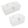 1Pcs Transparent Plastic Storage Box Sundries Stationery Mask Large-Capacity Miscellaneous Container Box Household