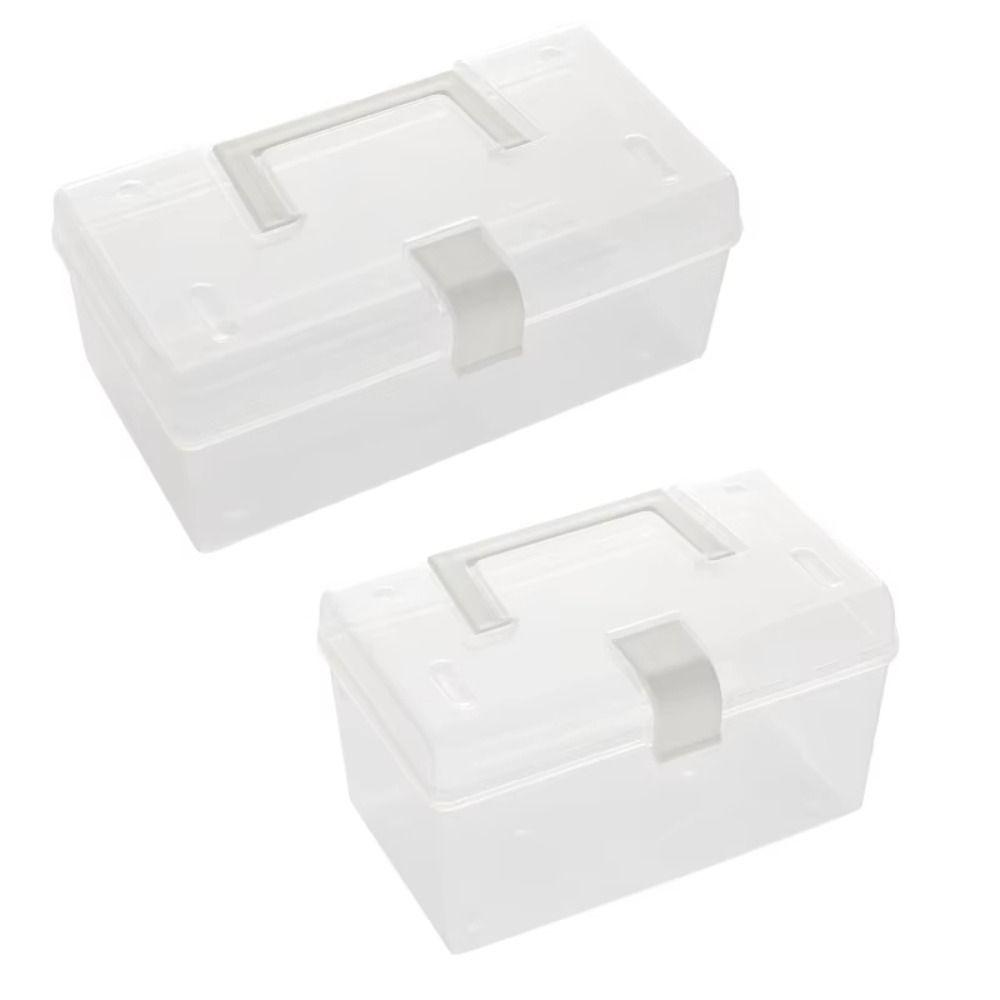1Pcs Transparent Plastic Storage Box Sundries Stationery Mask Large-Capacity Miscellaneous Container Box Household