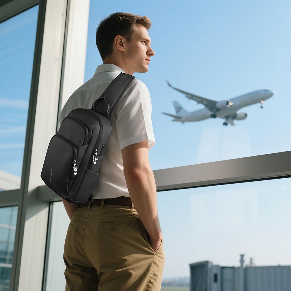 Heroic Knight Chest Bag For 7.9" Ipad Multiple Pockets Men Shoulder Bags Leisure Waterproof Short Trip Crossbody Sling Bag Pack for Male