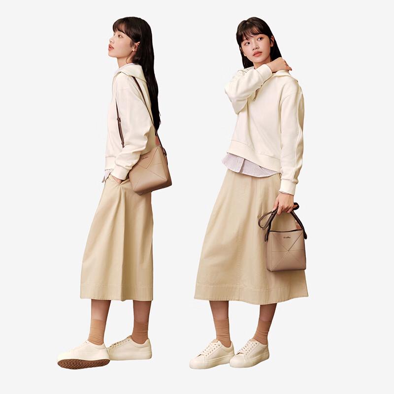 Semir Women's Retro Letter PVC Bucket Bag