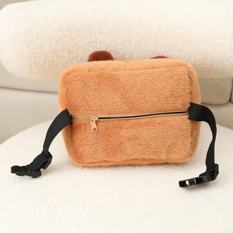 Car Headrest Neck Pillow Capybara Plush Shoulder Protection Cute Tissue Box Kawaii Car Decoration Of Car Supplies Plushie Gift