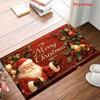 VIKAMA Christmas Carpet Santa Claus Welcome Mat Soft Door Mat Red Festive Mat Carpet For Living Room Bedroom Bathroom Mat Home