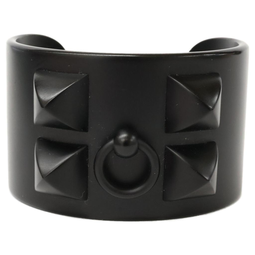 HERMES Excellent condition aluminum Collier de Sian Medor bracelet Bangle blackUsed