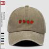 pc Strawberries Printed Hat Washed Baseball Hats for Men Beach Hat for Women Breathable Caps Hot Selling Adjustable DAD Hat