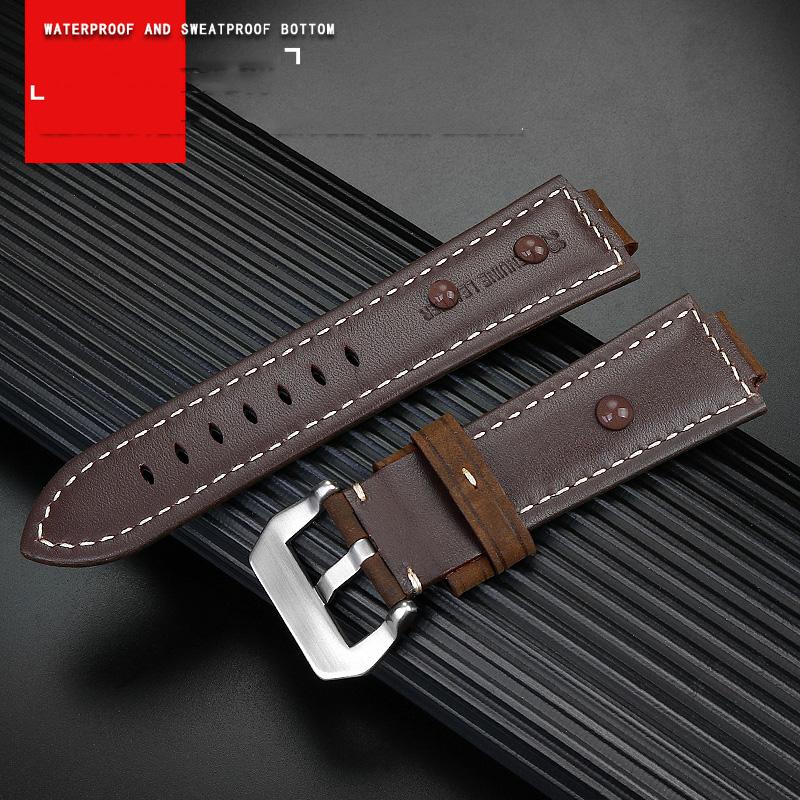 Genuine Leather Watch Strap 24*16mm For Timex Tide T2n739 T2n720 T2n721 T45601 T2p141 Series Watchband Men's Watch Accessories