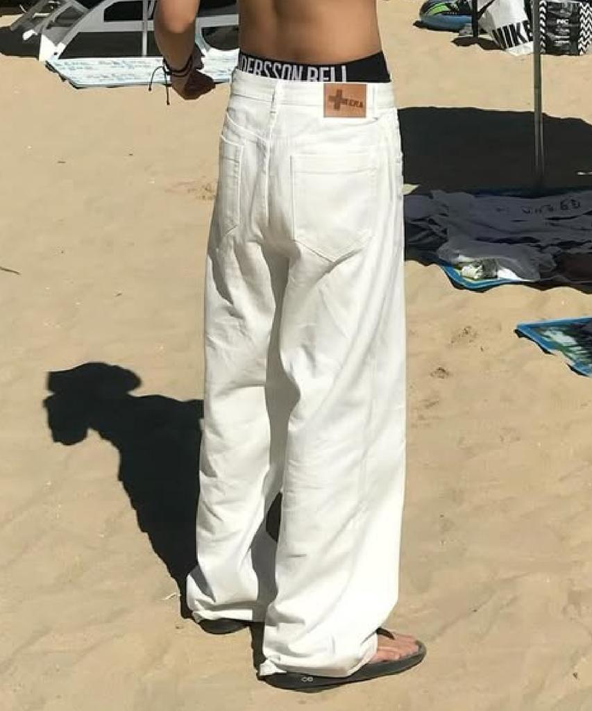 Ira Men Era Wide Fit Denim Pants - White