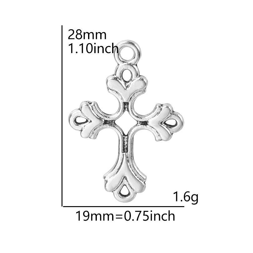 5pcs Silver Color Cross Pendant For Women Men Accessories Crosses Charm Handmade Earring Necklace Anklet Supplies Christ Pendant