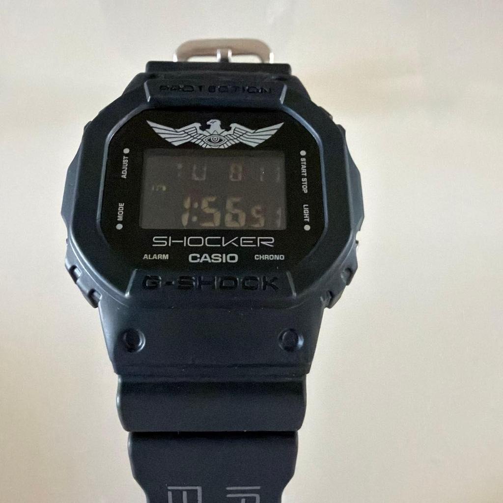 Used CASIO G-SHOCK SHOCKER Collaboration Model DW-5600 Black Digital