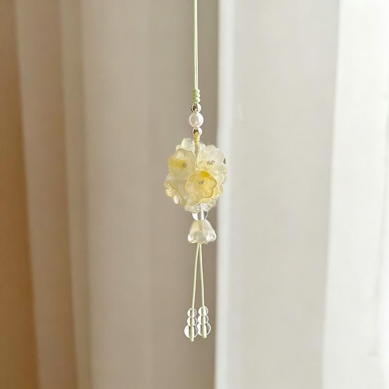 Captivating Bellflower 1Pcs Hanging Ornament with Tassel Perfect for Car Interior Decor