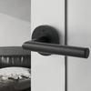 Viladepot Privacy Door Handle Polishing Handle Lever Round Base Bedroom Bathroom Door Lock Reversible