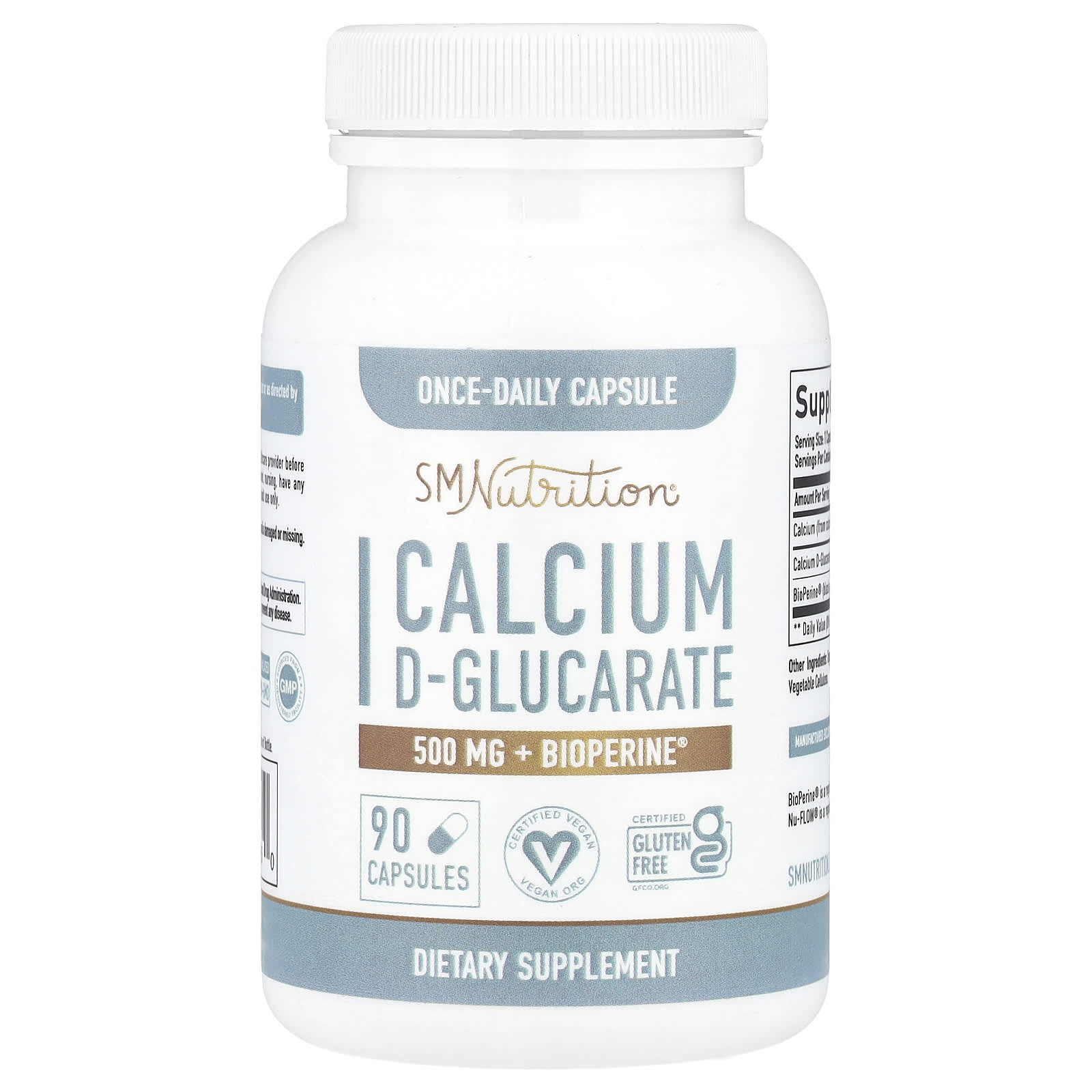 

Calcium D-Glucate + Bioperine®, 90 Capsules