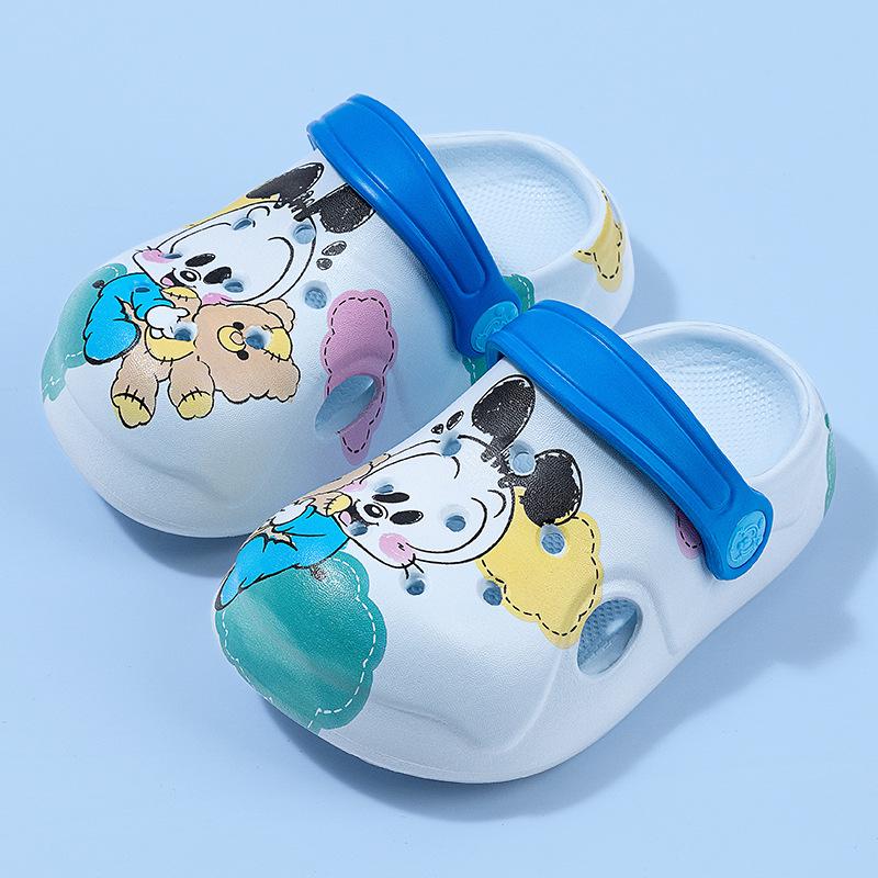Babu Dou Kids' Cartoon Summer Slippers - Soft Sole, Non-Slip, Closed-Toe for Boys & Girls