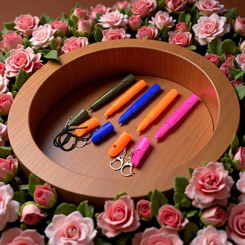 3 In 1 Emergency Ballpen With Led Flashlight & Whistle Keychain