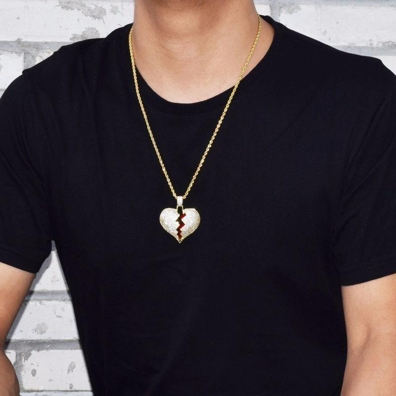 Buy Solid Broken Heart Necklace 