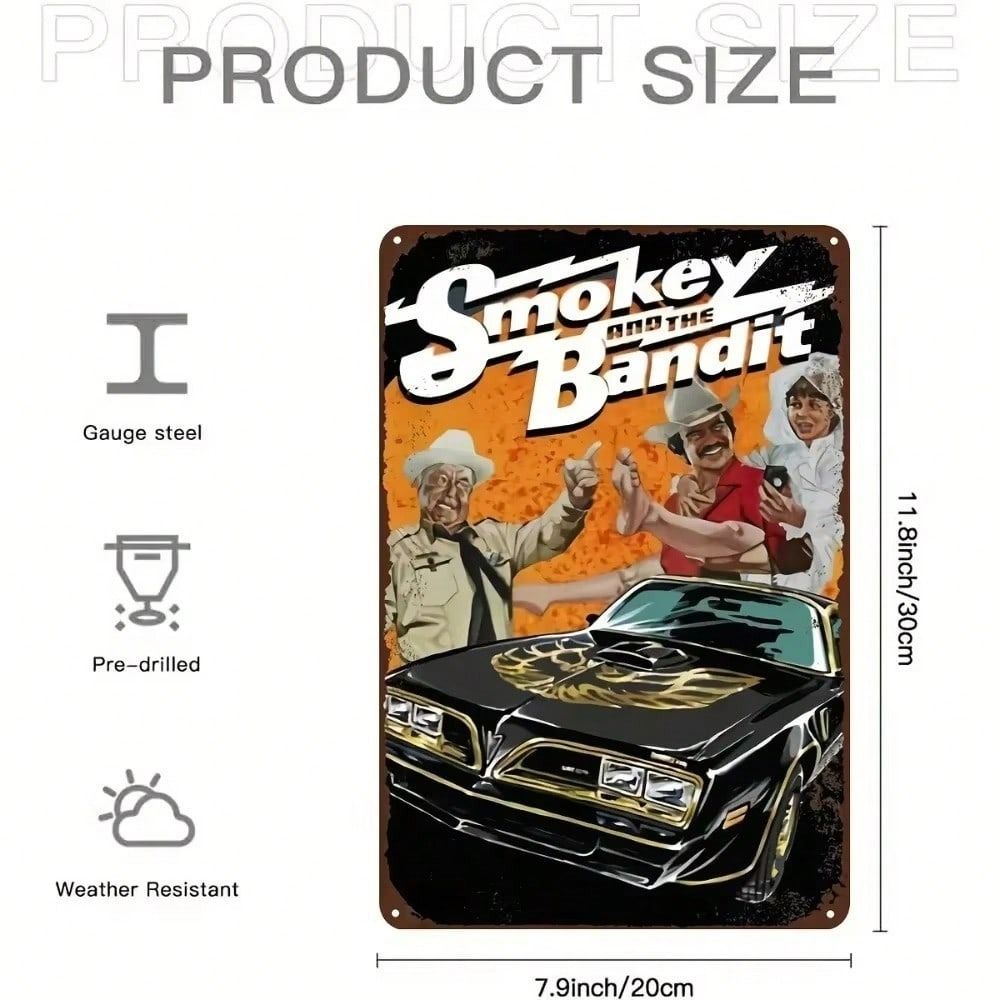 

Metal Wall Art Smokey and The Bandit Retro Sign Vintage Bar Decoration