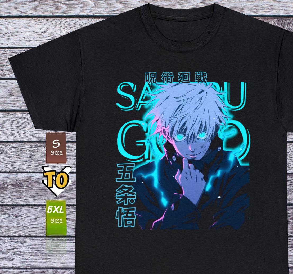 2026 Summer Jujutsu Kaisen Anime Satoru Gojo Printed Loose Shortsleeved Pure Cotton Childrens Tshirt Tide Unisex Casual Y2k S
